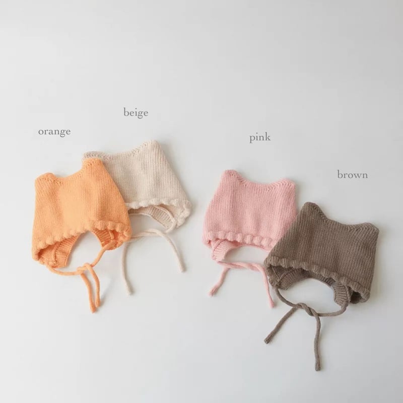 猫耳ぽこぽこラインボンネット(162) | こどもふく moco kids