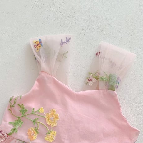 flower gardenチュールロンパースドレス(3230)