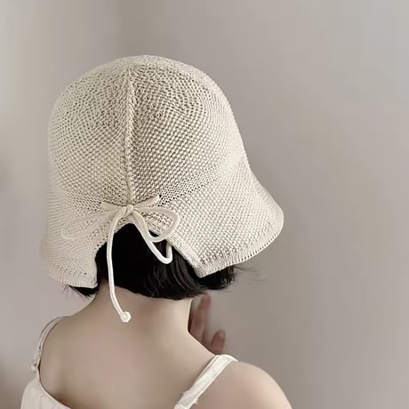 beige/brown ストローハット(1210)