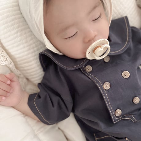 navy blueボタンロンパース(1521)