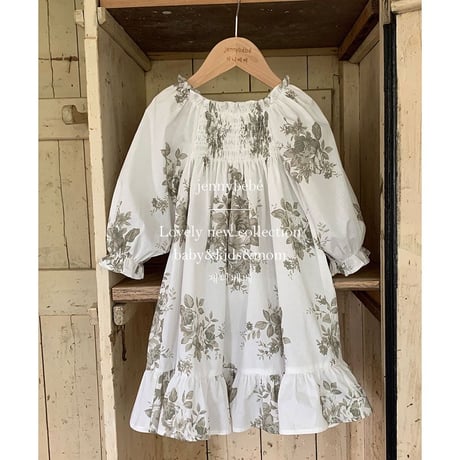 jennybebe 姉妹お揃いlarge dark tone flowerロンパースorワンピース(3221)