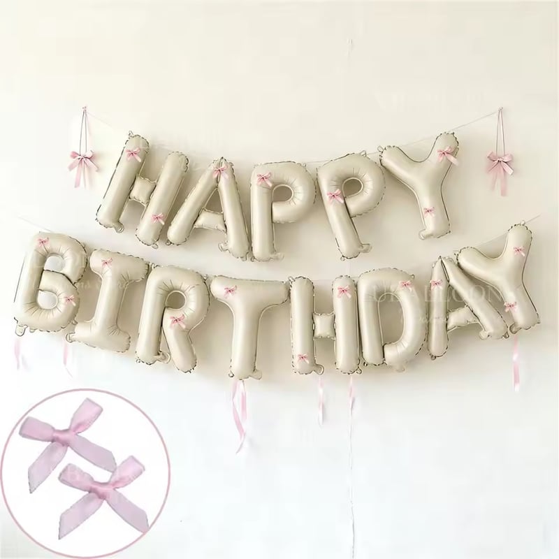 6color HAPPY BIRTHDAYリボン付きバルーン(1702) | こどもふく🧸mo