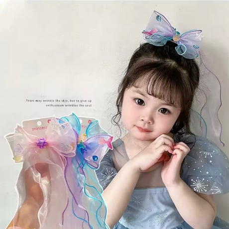 7color キャンディポップチュールリボンヘアクリップ(932)