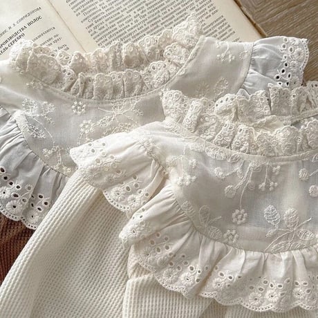 lace switching ワッフルロンパース(3291)
