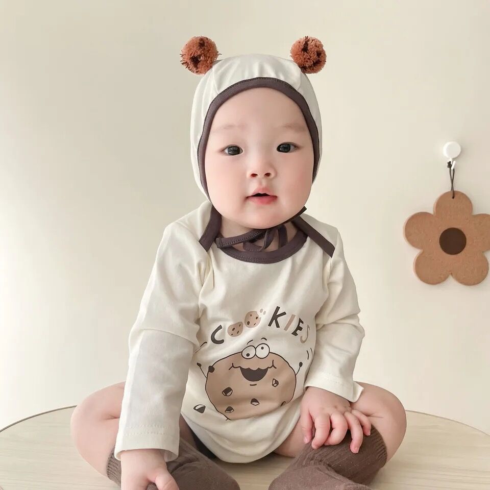 Cookieぽんぽんくま耳ロンパース(3211) | こどもふく🧸mocokids