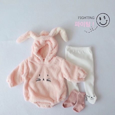 もこもこうさちゃんロンパース(2395)