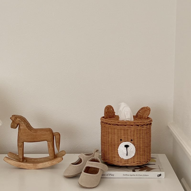 くまバスケットティッシュケース(355) | こどもふく moco kids