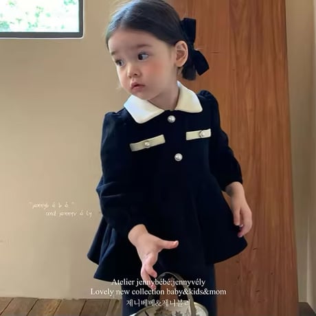 jennybebeモノトーンパールボタンフォーマルスカートロンパース(815)