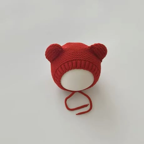 8color くま耳かぎ針編みニットボンネット(708)