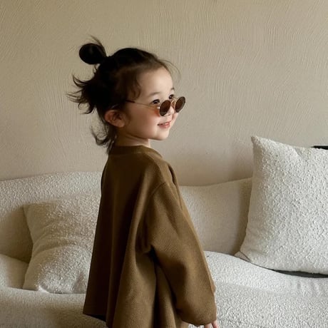 即納あり◆kids khakiワッフルフレアデザインセットアップ(3307)