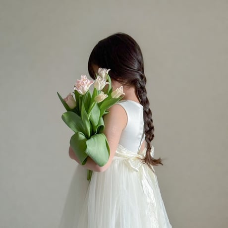 3D floral long lengthチュールドレス(3396)