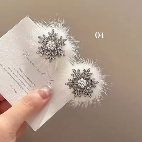 Snowflakeクリスタルヘアクリップ(783)