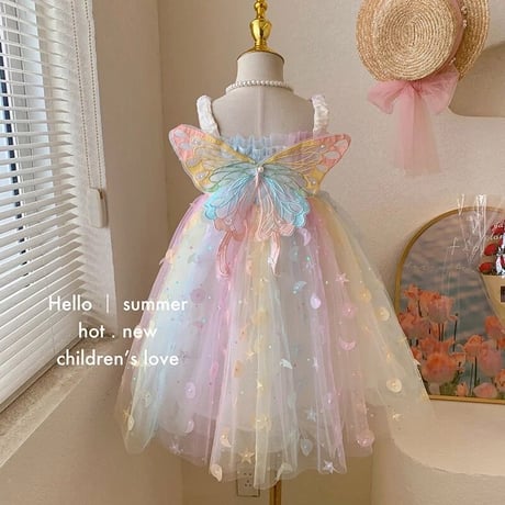 kids rainbowゆめかわバタフライドレス(3231)
