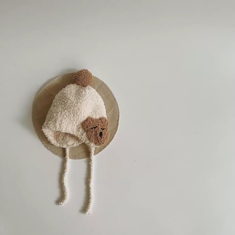 ぽんぽん付きearくまもこもこボンネット(141)