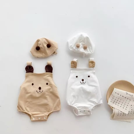 即納あり◆耳付きくまさんサロペット(637)