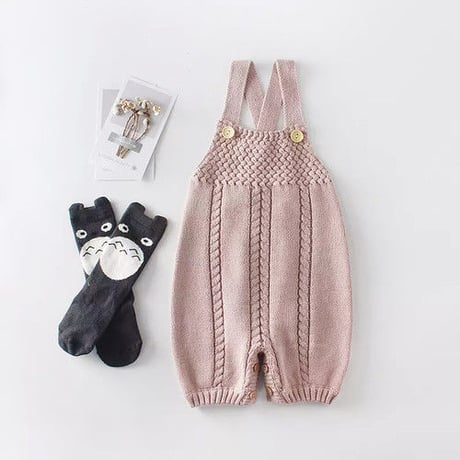 くすみピンクニットサロペット(477)