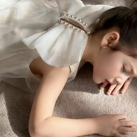 kids バックリボンチュールスパンコールドレス(2261)