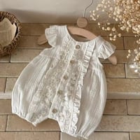 petit frillセンターマーガレットリネンロンパース(2129)