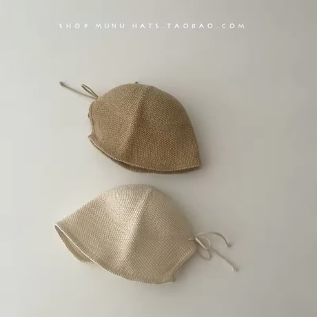beige/brown ストローハット(1210)