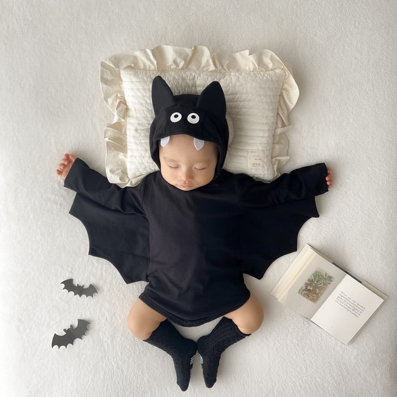 Halloweenコウモリロンパース(1946) | こどもふく moco kids
