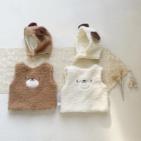 ボアくま耳帽子×ベスト(3353)