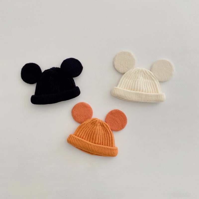 フェルト耳ミッキー風ニット帽(400) | こどもふく moco kids フェルト耳ミッキー風ニット帽(400) | こどもふく moco kids