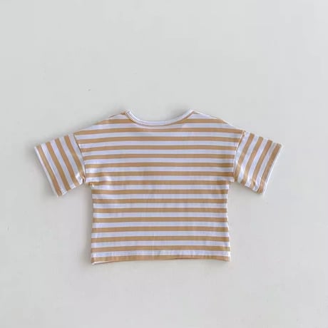denimサロペット×ボーダーくまトップス(1310)