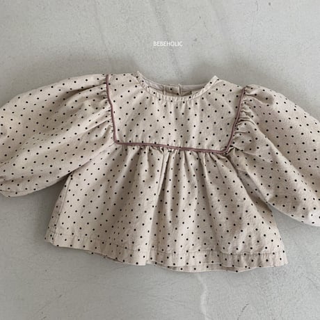 即納【bebeholic】dot blouse (be13)