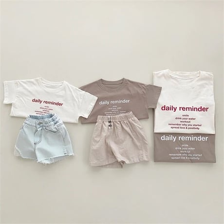 親子お揃い淡色カラーロゴTシャツ(3153)