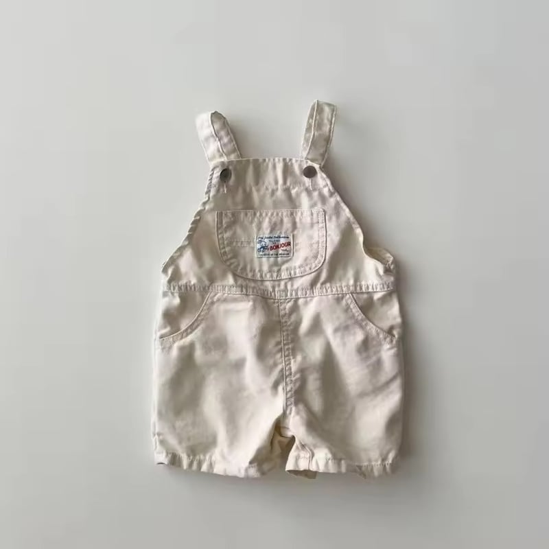blue/beige フロントタグデニムサロペット(2259) | こどもふく🧸mocokids