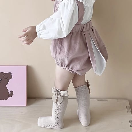 おしりうさちゃんサロペット×whiteブラウス(3179)