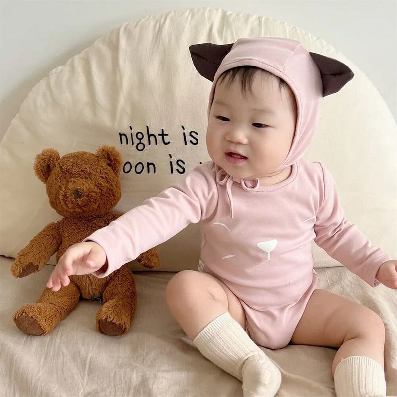 BABY ねこみみボンネット　ピンク 最終値下げ]Baby ねこみみボンネットピンク