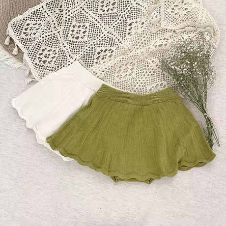 green/white ラインニットスカート(2019)