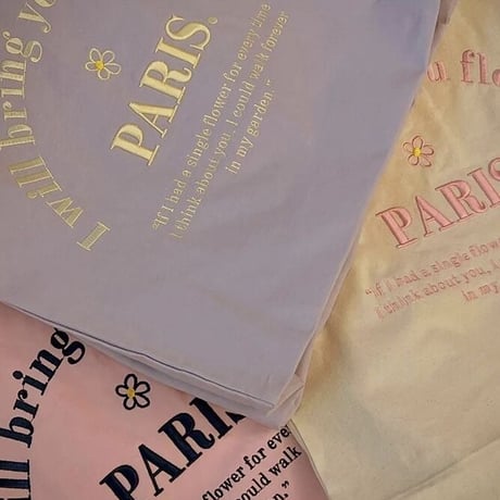 PARIS.ロゴ刺繍トートバッグ(2708)