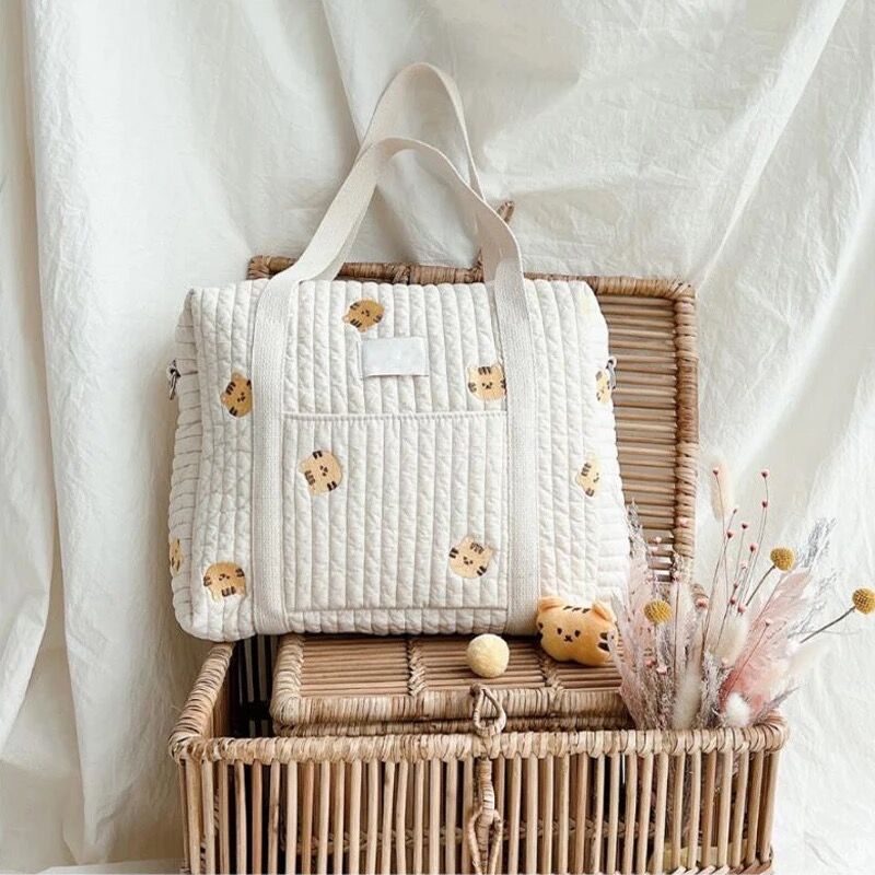 前ポケットキルティング刺繍トートバッグ(2223) | こどもふく🧸mocokids