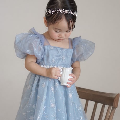 kids light blueウエストパールスノードレス(580)