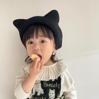 即納◆5color 猫耳しっぽベレー帽(394)