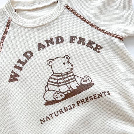 ワッフルくまwild and freeロンパース(3070)