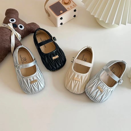 ロゴプレートくしゅくしゅソフトパンプス(968)