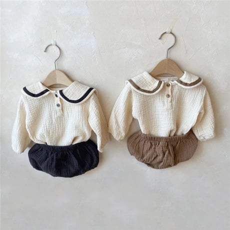 リネンセーラーcollarバイカラーブルマセットアップ(3245)