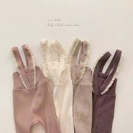 4color レースサス付きハイウエストリブパンツ(2288)
