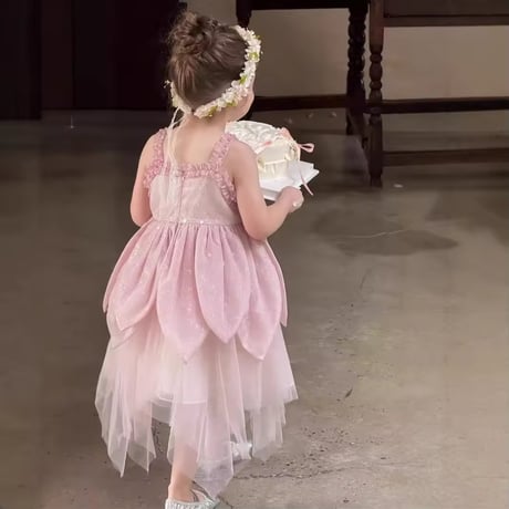kids pink花びらフェアリードレス(1180)
