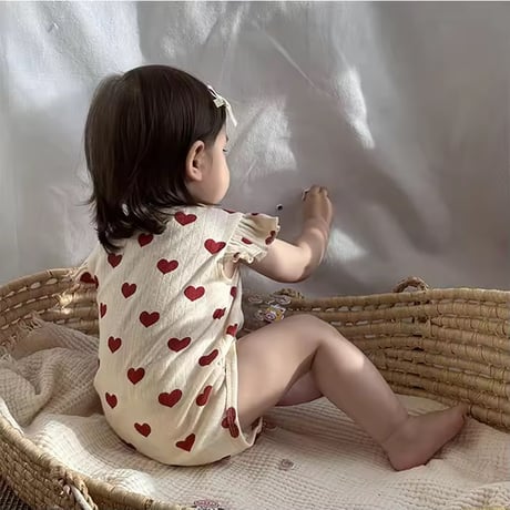 baby girl ショルダーフリルロンパース(2200)