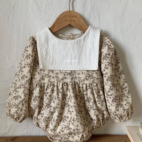 jennybebe スクエアネックシック花柄ロンパース(4019)