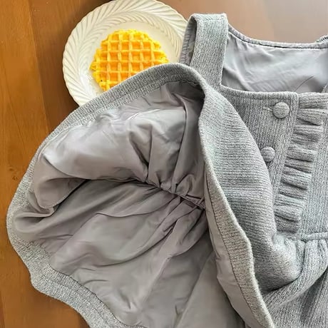 kids ベストチュニック×ワイドレッグパンツコーデ(807)
