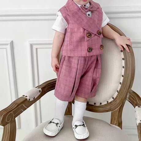 Brown / Pink purpleベストフォーマルセット(463)