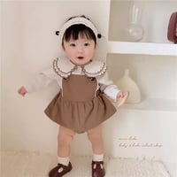 ダブル襟スティッチブラウスorブラウンワンピサロペット(2248)