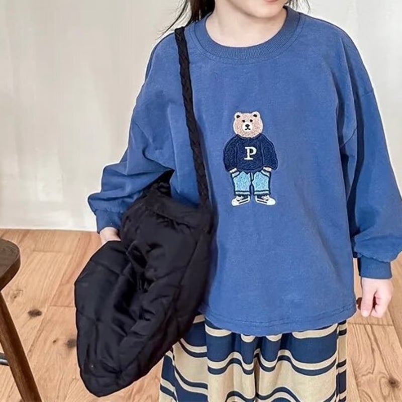 Pロゴくまさんトレーナー(3361) | こどもふく moco kids Pロゴくまさんトレーナー(3361) | こどもふく moco kids