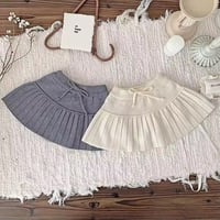 momo ivory×gray ニットプリーツスカート(1100)