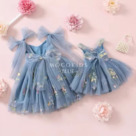 9color flower gardenキャミトリプルリボンチュールドレス(526)